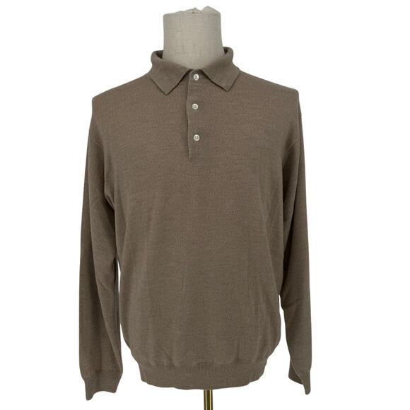90s Y2K VTG Joseph & Lyman Merino Wool Polo g Style Sweater Men’s M Retro Casual - Picture 1 of 6